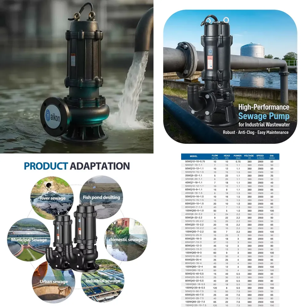 Submersible Pump Sewage - Погружной канализационный насос 0.75 кВт, 1